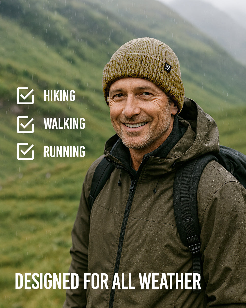 Waterproof Beanie Hat - Sand